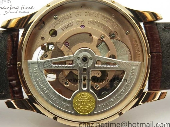 MIROTIME 0514 Portuguese Tourbillon IW5046 RG ZF Best Edition White Dial on Brown Leather Strap UrbanStyle 7144